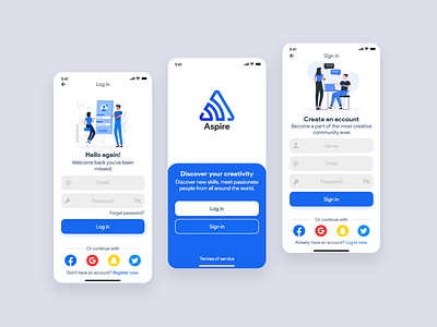 Log in & Sign in UI Design adobe xd app design figma graphic design log in logo mobile app sign in ui ux