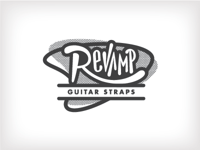 Revamp Guitar Straps halftone logo retro