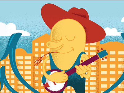 Jedd the Giant banjo bluegrass illustration poster