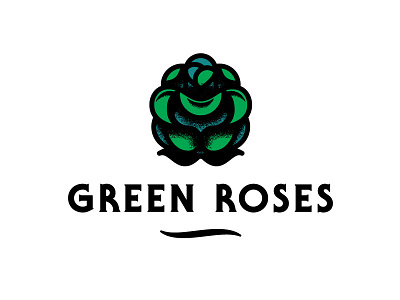 Green Roses illustration line rose serif gothic
