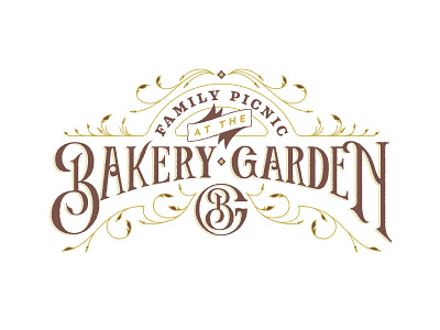 Family Picnic at the Bakery Garden bakery garden hand lettering lettering lockup