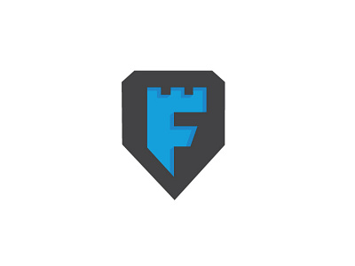 Fortify 2 blue brand castle firm fort fortify icon identity logo strong