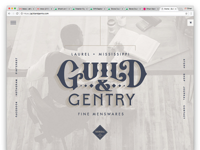 Guild & Gentry Landing Page brand craft chivalry gentleman guild gentry identity laurel logo masculine mississippi