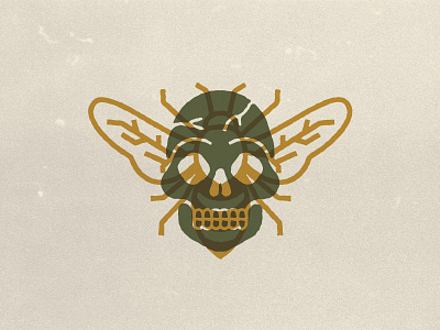 The Bones & The Bees bee icon illustration skull