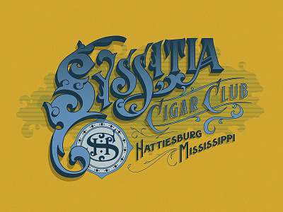 Syssitia cigar club lettering mississippi syssitia victorian