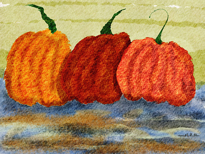 Moody Pumpkins (2021) applepencil2 digital art ipad art mywork orange procreate pumpkins