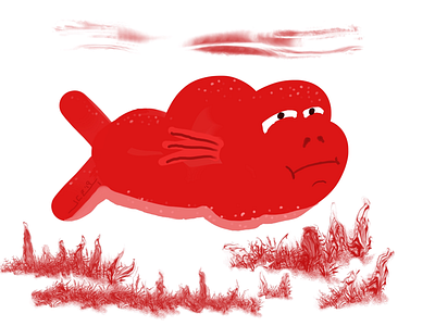 Red Sea Bubble Fish (2019) apple pencil 2 bubble fish digital art doodle fish ipad pro red sea