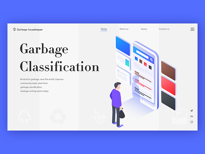 Garbage classification 2.5d ui web design