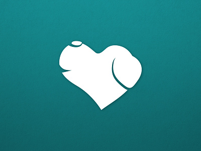 Pet Health Logo dog flat heart icon logo pet