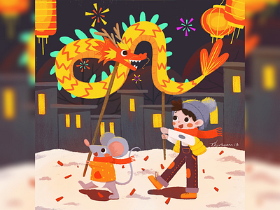 Dragon lantern dance