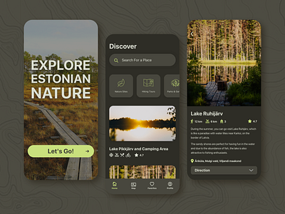 Explore Estonia Nature app UI