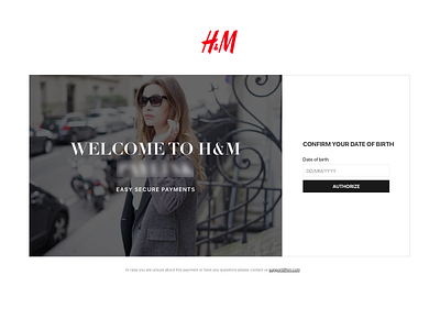 H&M. Responsive White Label Payment Solution hm payment ui ux webpage website