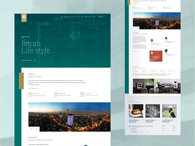 Baran group website UX design building clean website company website construction cooperation engineering green website luxury tower website