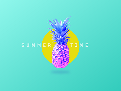 Summer Time cold color cool creative green hot pineapple summer sun warm yellow
