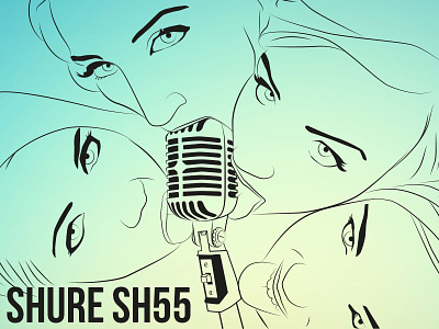 Shure SH55 best design girls microphone mutdiz sh55 shure vector