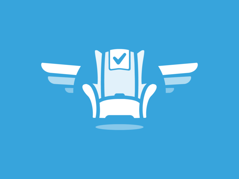 CheckinGuru Loader armchair checkin checkinguru guru loader logo mutdiz seat wings