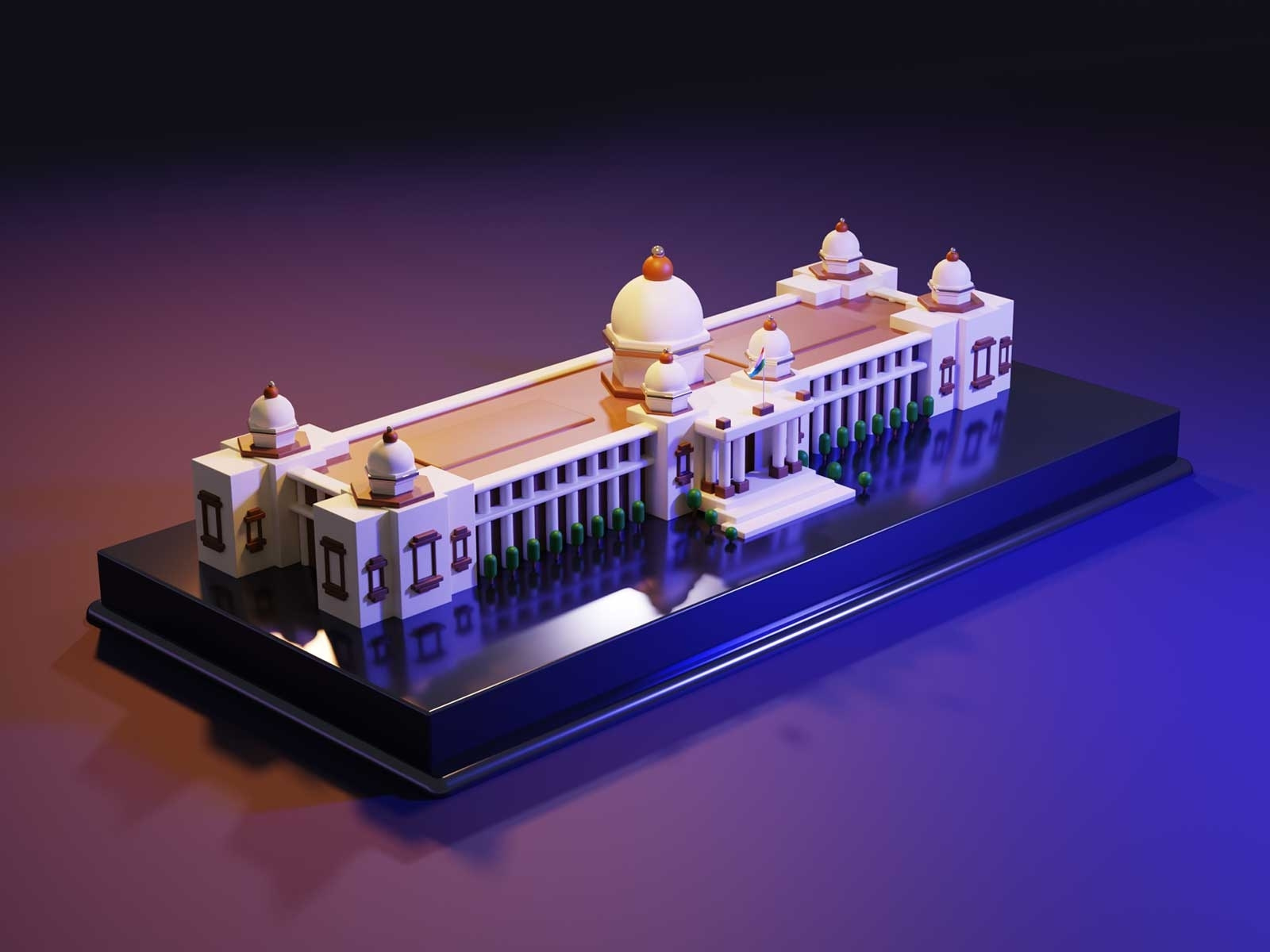 3D Miniature Vidhana Soudha Bangalore by selva raj on Dribbble