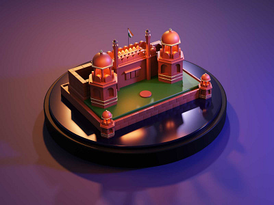 3D Miniature - Red Fort, New Delhi 3d illustration 3d miniature blunder 3d design india new delhi red fort india