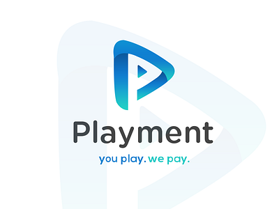 Playment Logo blue branding identity logo play and earn