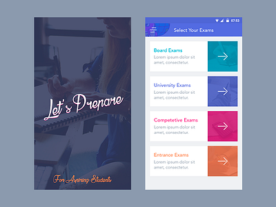 Let's Prepare android app clean college interface mobile school students ui ux