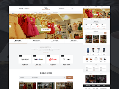 FLIT - The fashion locator in town boutique clean discover e commerce experience fashion homepage store ui ux website white