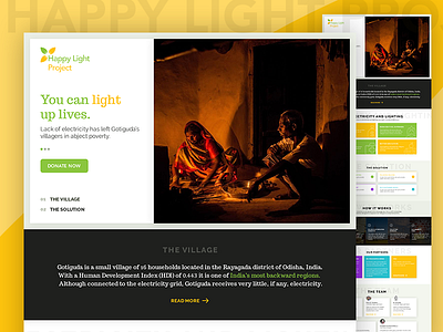 Happy Light Project charity design donation interface ngo ui ux webdesign website