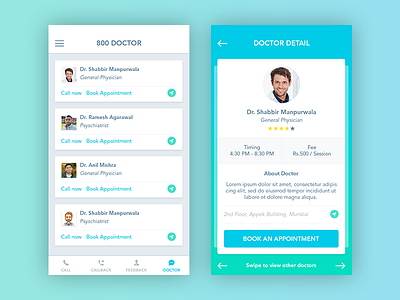 New Interface for 800 Doctor App app clean doctor gradient interface mobile profile ui ux