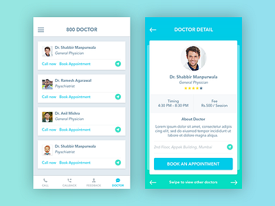 New Interface for 800 Doctor App