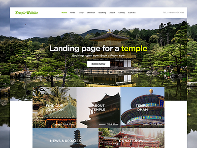 Landing page for a ancient temple ancient clean design landing page temple ui ux website