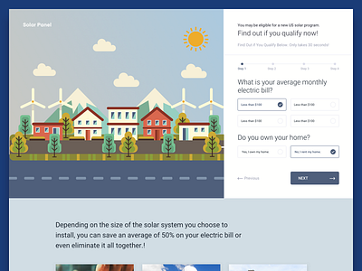 Solar Panel - Homepage Design clean colorful design experience gradient header homepage illustration interface landing page ui ux vector web website