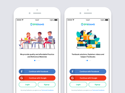 OyeExams - Onboarding Flow app clean design flat illustration interface minimal mobile typography ui ux vector