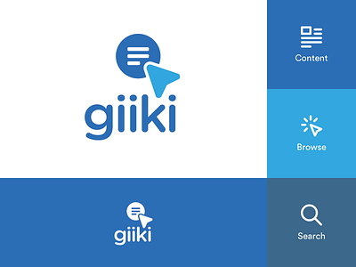 Logo Concept for Giiki branding browse concept content design icon identity logo search startup branding vector