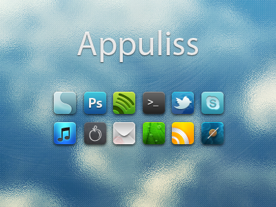 Appuliss coda compass finder icons itunes mail photoshop safari skype spotify studiez system terminal twitter vlc