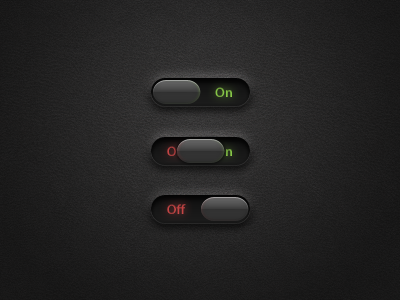 On/Off Sliders - Free PSD