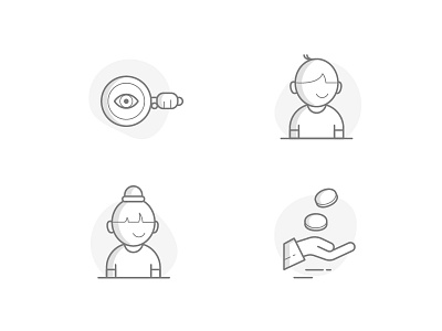 People and money hand icons illustrations money monochrome people set users