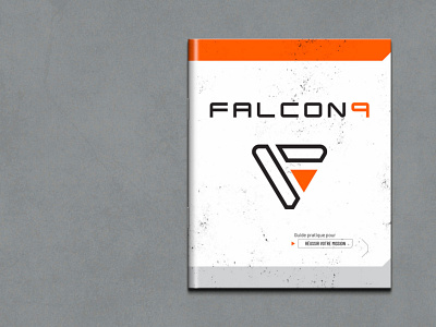 FALCON 9 - mini book branding futuristic logo mars print video game