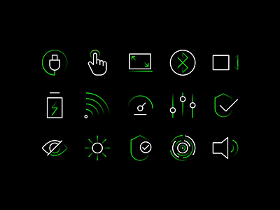 Razer icons branding digital glyph icon logo picto pictogram razer ui vector