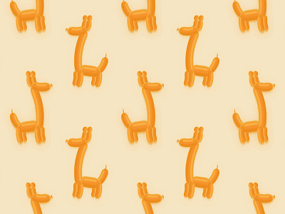 Giraffe Balloon Vector Pattern