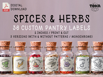 Spice & Herbs Labels Printable Set