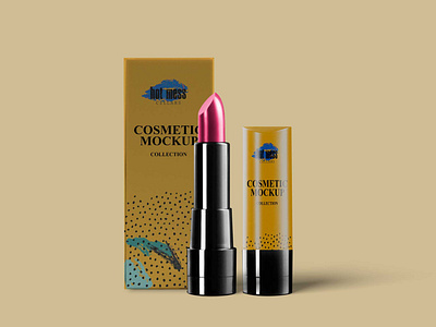 Glossy Lipstick Packaging Mockup