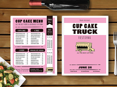 Cup Cake Cafe Menu Design design premium download psd