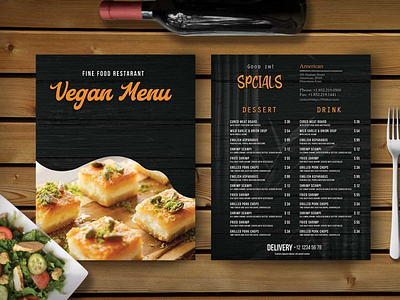 Black Orange Menu Design design psd