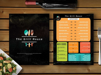 Creative Grill Menu Design design illustration psd