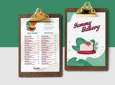 Yummy Bakery Menu Design design download menu