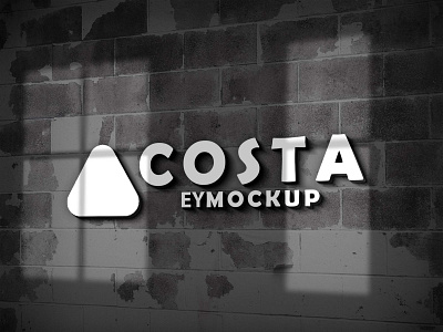 Free Wall 3d Logo Mockup download mockup logo psd