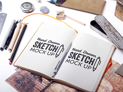 Free Drawing Sketchbook Mockup