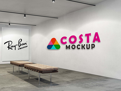 Free Empty Room Wall Logo Mockup