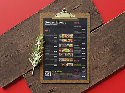 Sweet House Restaurant Poster Tabloid Menu Design design illustration menu premium download premium psd psd