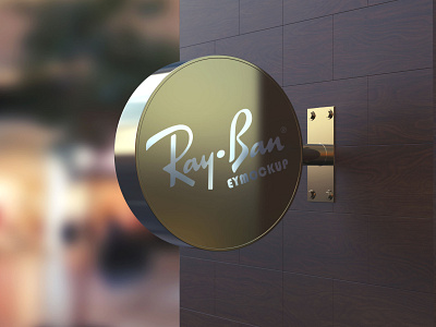 Free Round Sign Mockup