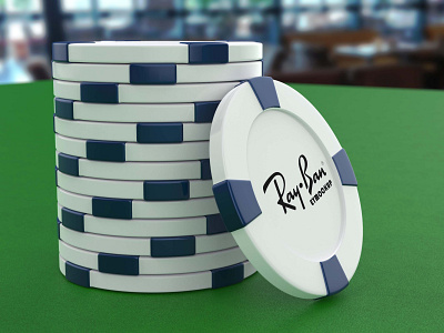 Free Gambling Chip Logo Mockup
